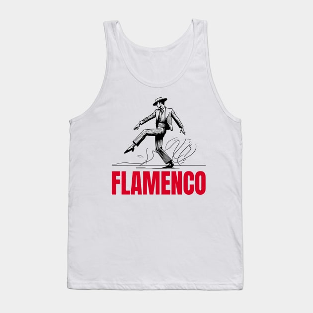 Flamenco male dancer - Black Tank Top by PrintSoulDesigns